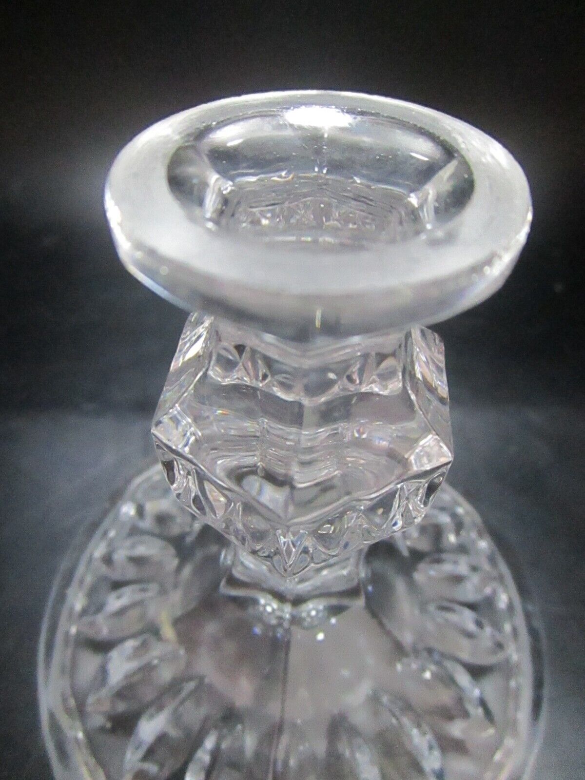 GERMAN MILLER IMPORTS CANDLESTICK CRYSTAL 4 1/4"