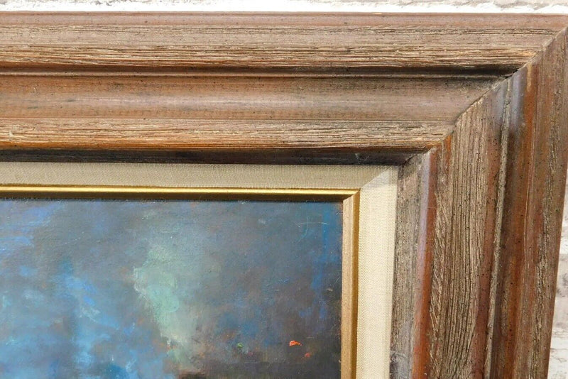 ORIGINAL OIL BOARD William Harnden (American 1920-1983) NIGHT TIME TRAIN