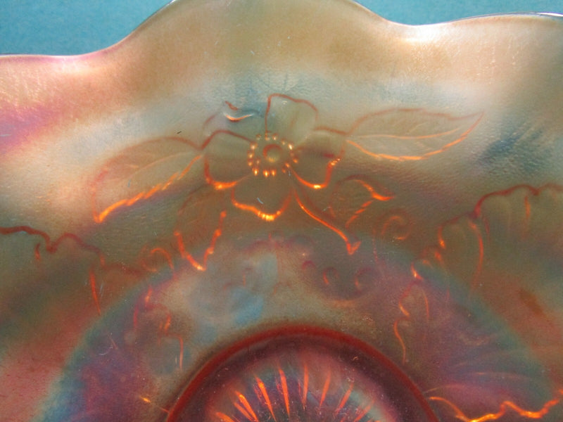 Northwood CARNIVAL BOWLS RUFFLED BORDERS IRIDESCENT PURPLE GRAPES pick 1