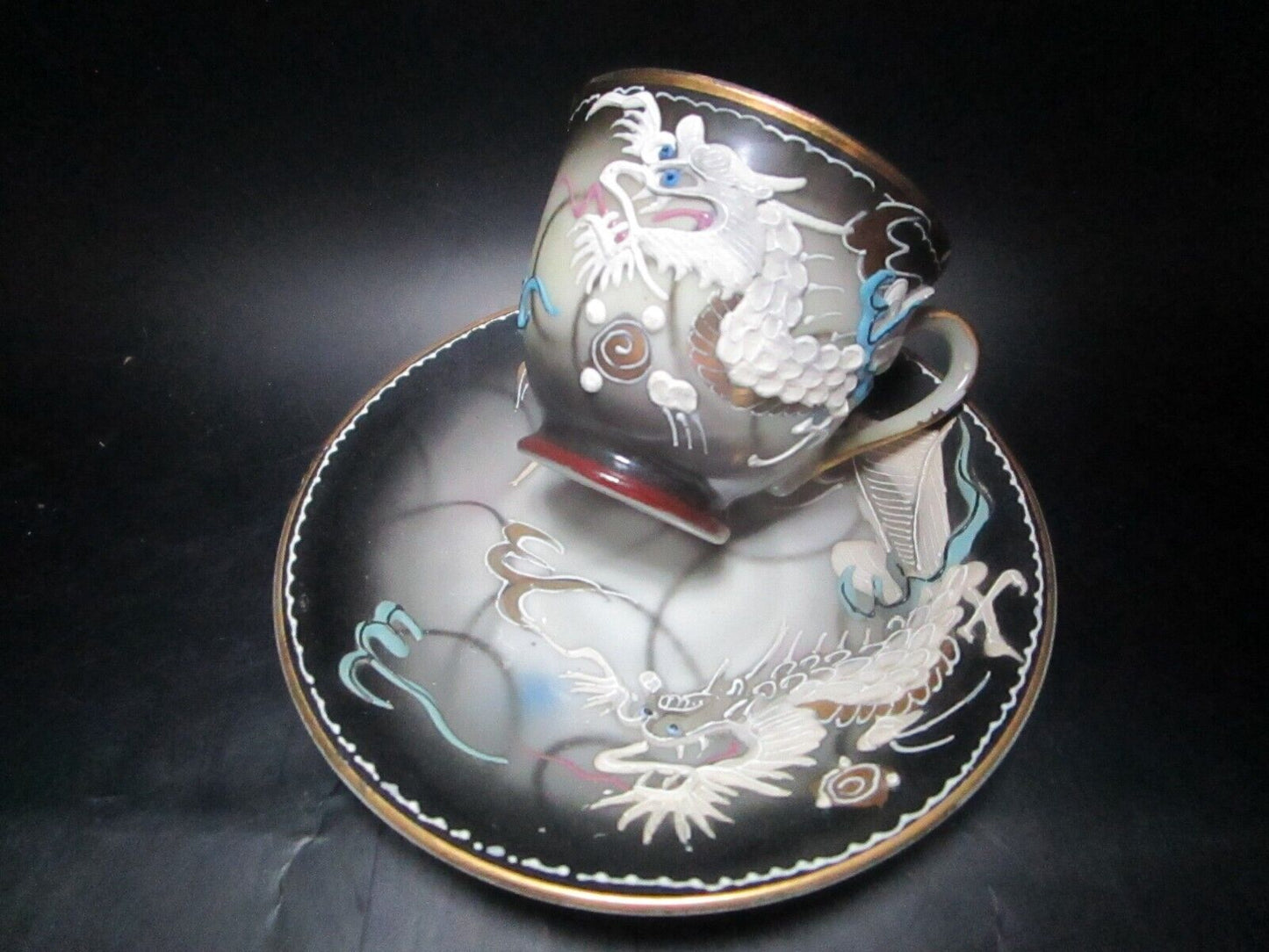 CHINESE DRAGONWARE COFFEE CUP AND SAUCER