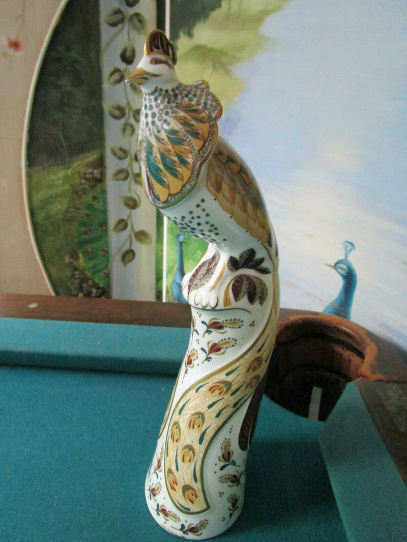 Minton ENGLAND Flights of Fantasy Jalu 12" Peacock Bird Figurine 1993 Porcelain