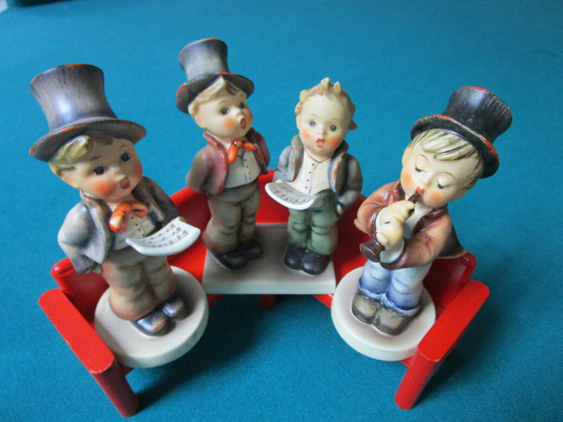 Hummel figurine Tm3: Trumpet Boy Serenade Street Singer, Duet Ashtray Let Sing