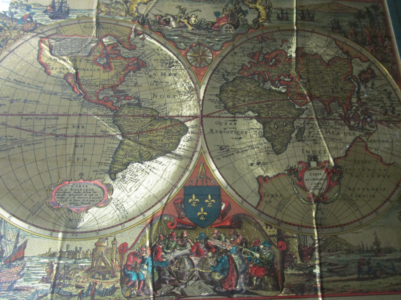 GOLDEN MAP OLD WORLD IN GOLD PAPER FRAMED