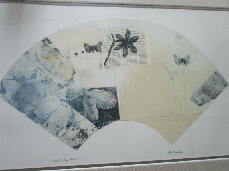 MATSUOKA LITHOGRAPH SIGNED IN PLATE UNTITLED FAN PICK ONE