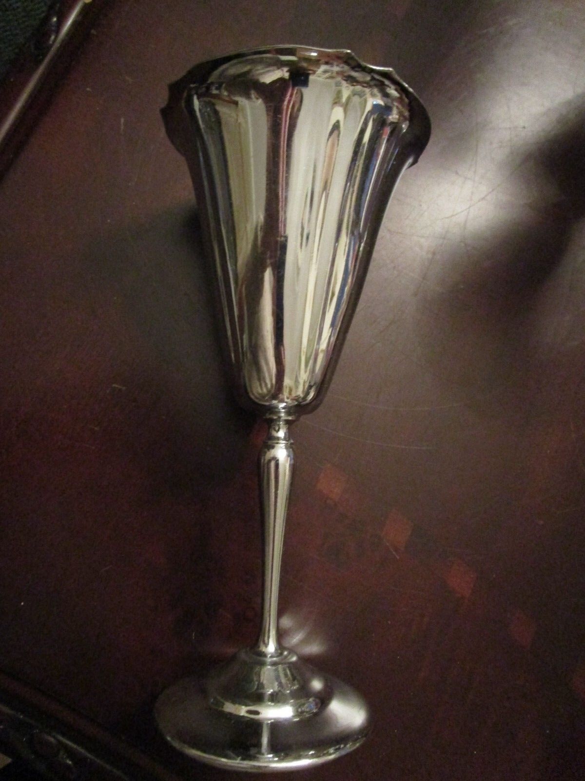 ALUMINUM 6 CHROMIUM PLATED FOOTED GOBLETS 6 1/2"