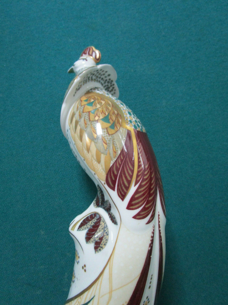 Minton ENGLAND Flights of Fantasy Jalu 12" Peacock Bird Figurine 1993 Porcelain