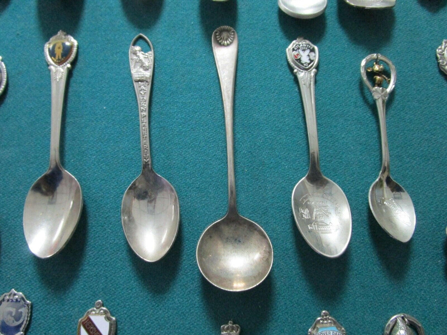 46 SOUVENIR SILVERPLATE  SPOONS USA AND INTERNATIONAL