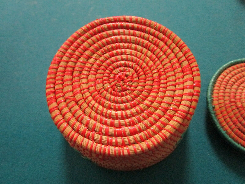 Handwoven Wicker Basket Covered Basket Made In Kenya Zulu Tribe  Africa Pick One