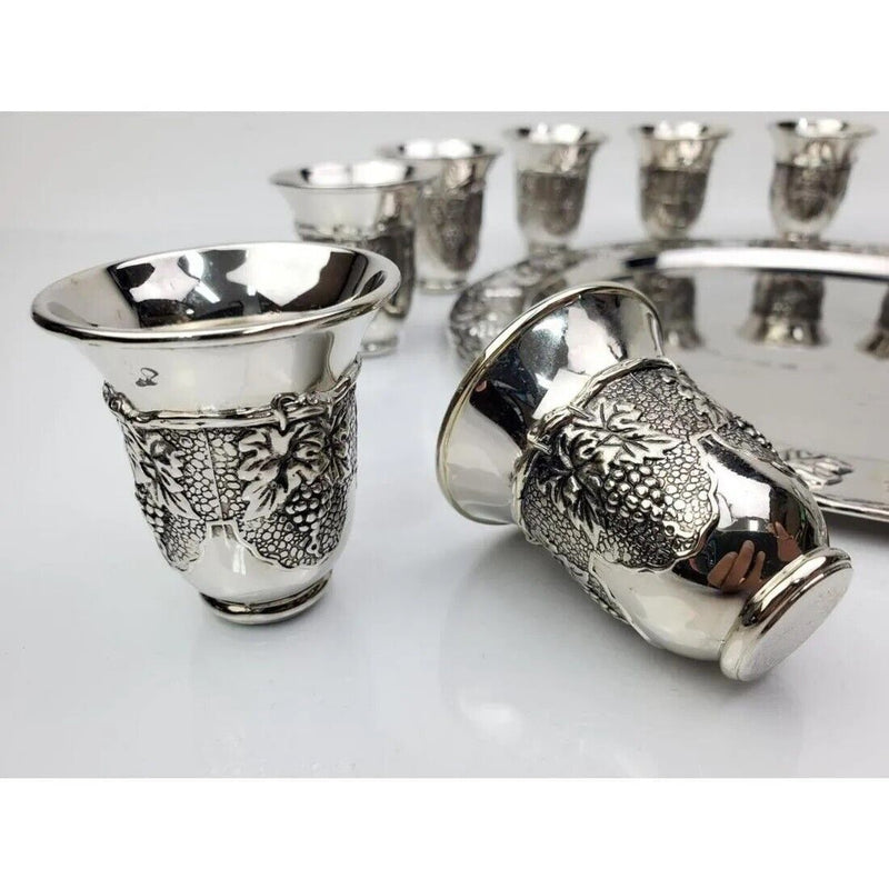 Judaica 11 Piece Kiddish Cups Set grapes design