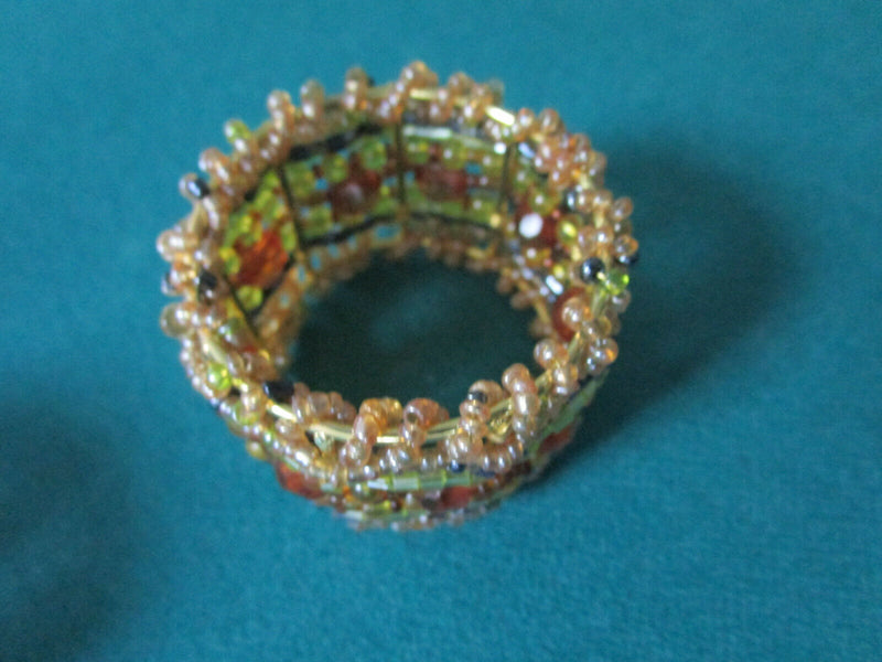 Napkin Rings Floral Metals Beads Brass Silk Pick One Set