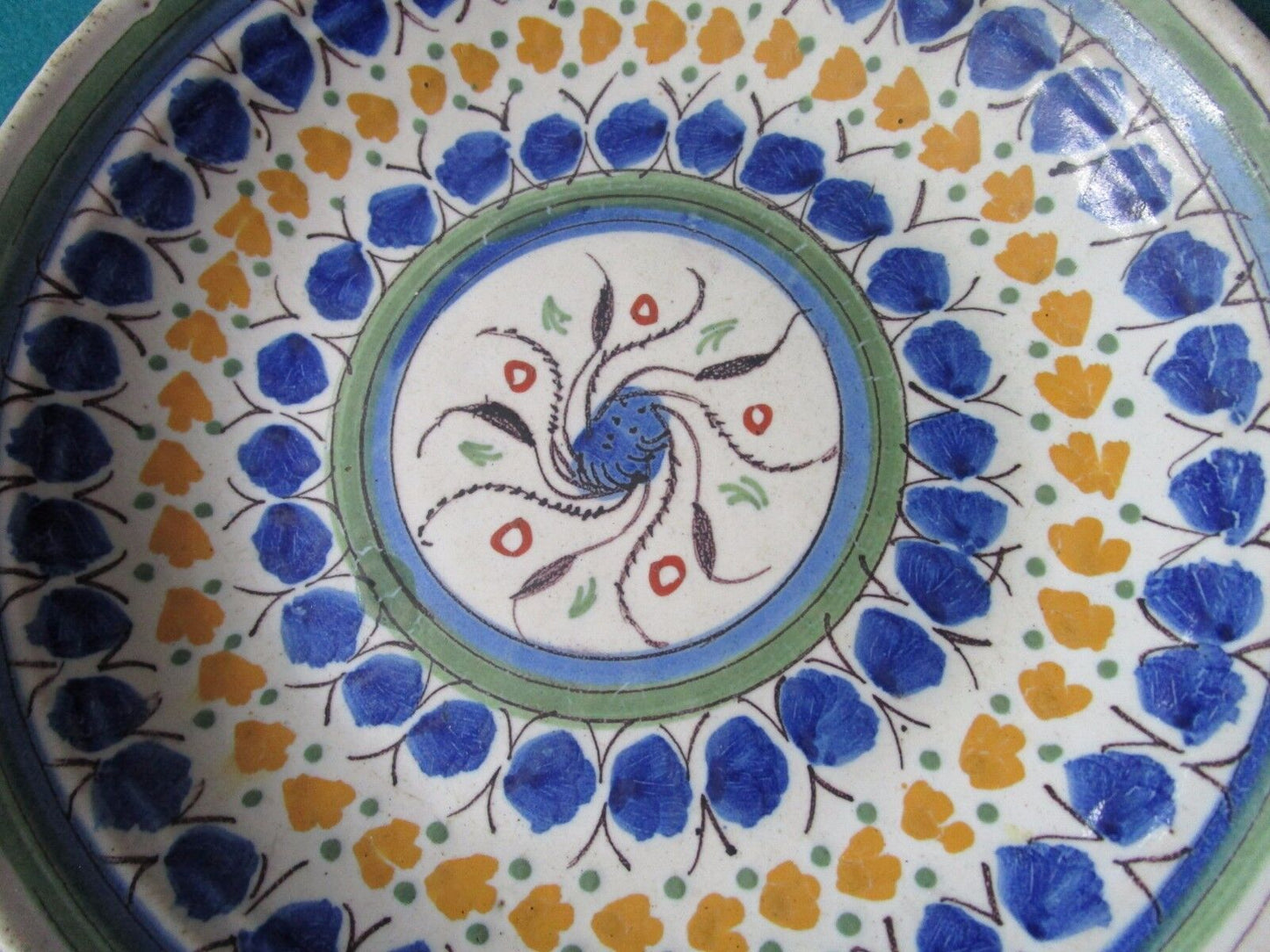 ANTIQUE  PERSIAN PLATTER 9"  ^^