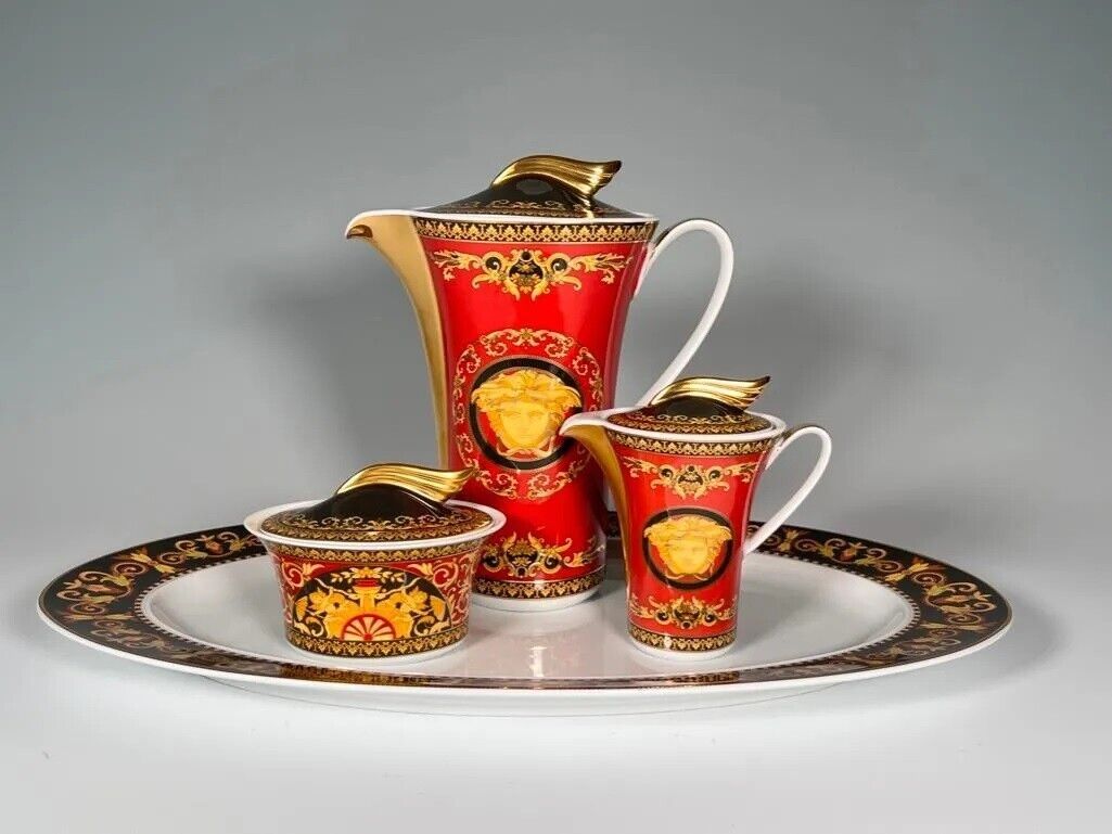 VERSACE FOR ROSENTHAL MEDUSA COFFEE SET 4 PIECES