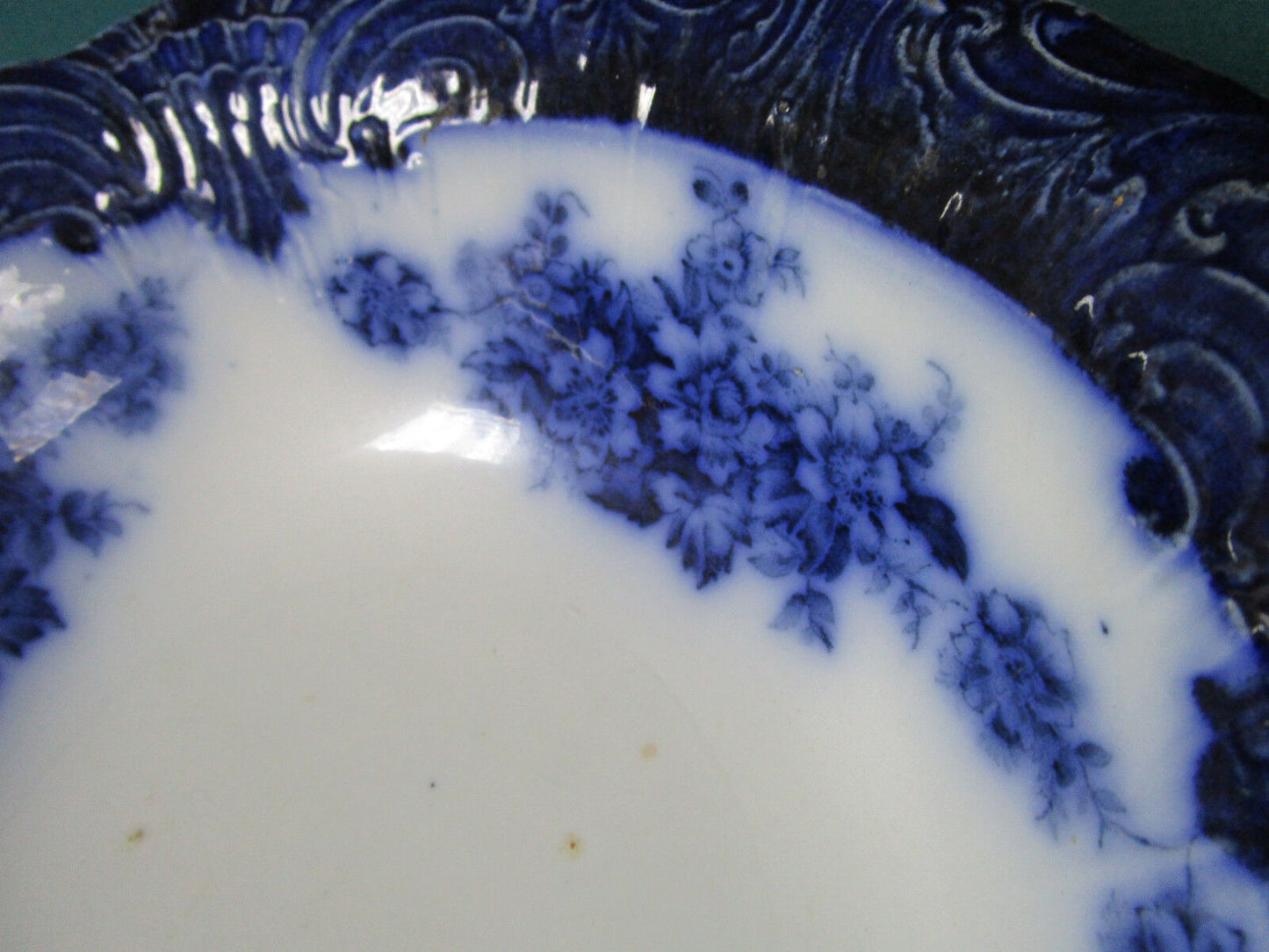 WOOD & SONS BLUE WARE ENGLAND ANTIQUE BOWL PLATTER