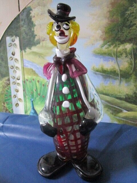 MURANO GLASS CLOWN DECANTER / LARGE SCULPTURE PICK 1^