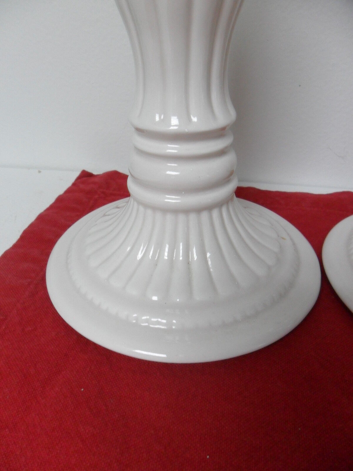 Villeroy and Boch pair of large candle holders white, molded, 10" ORIGINAL