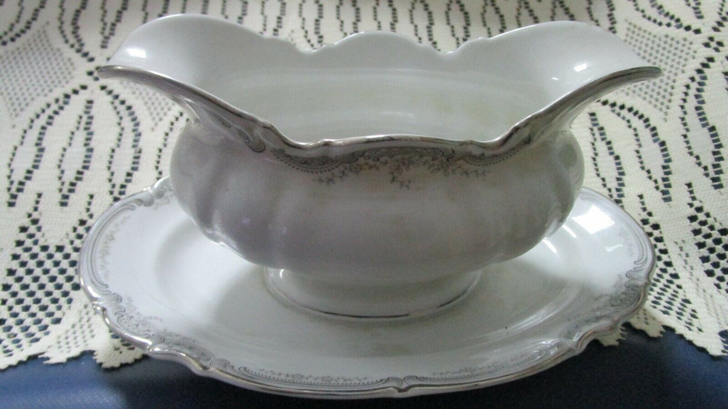 HUTSCHENREUTHER SYLVIA gold/ platinum BOWLS  OVAL ROUND  TRAYS GRAVY BOAT PICK 1