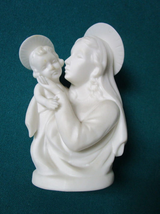 WHITE SILHOUETTE MADONNA AND CHILD BY LENWILE ARDALT JAPAN 1940s 7" ^^^