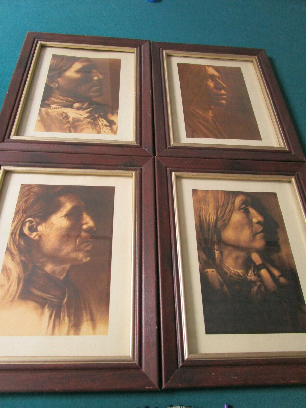 4 SOUTHWESTERN AMERICAN INDIANS FACES PORTRAIT PRINT FRAMED