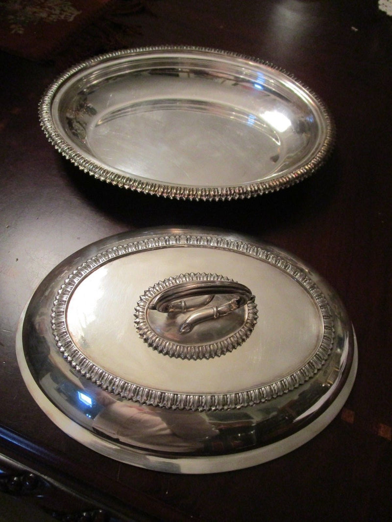 MARTIN HALL CO COVERED CASSEROLE SILVERPLATE  STAMPED  6 X 12 X 10"