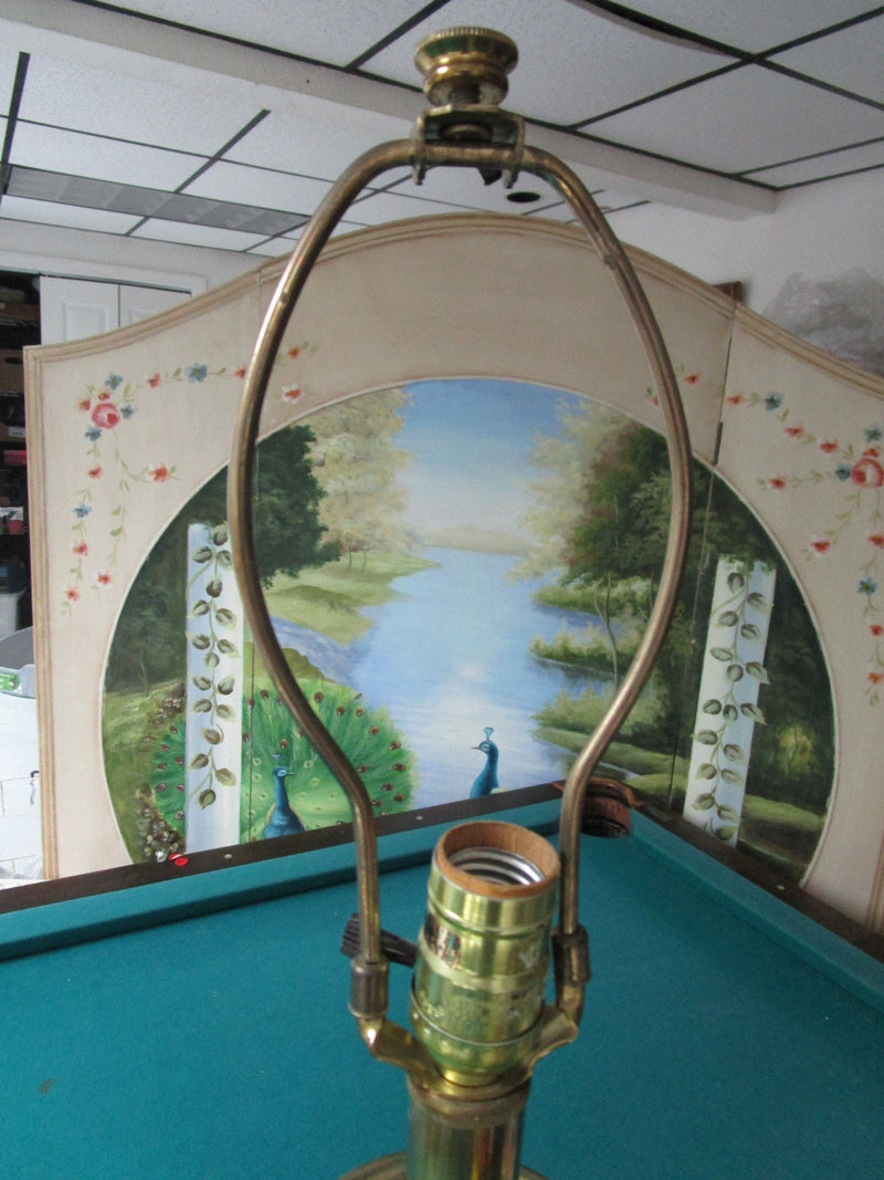 Mid Century Brass Table Lamp Electrical 24" Tall Bronze Corded