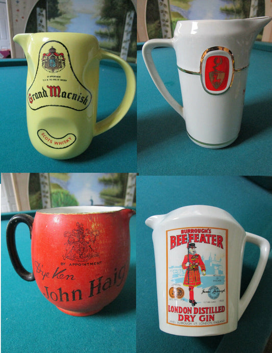 ADVERTISING GIN WHICKEY JUGS PITCHER MACNISH MACKINLAY JOHN HAIG BEEFEATER PICK