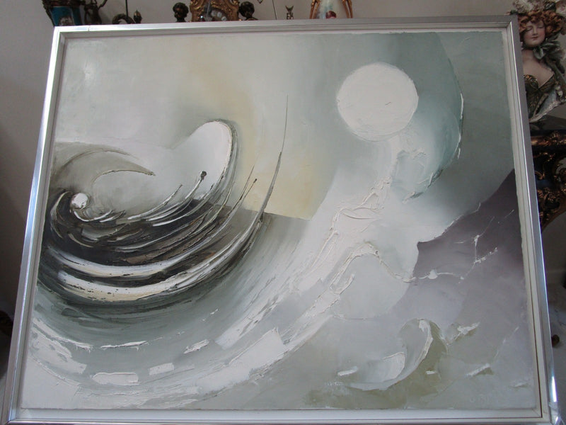 GILBERT BRIA (1933-) Cannes, France.UNTITLED AND DEDICATED ORIGINAL OIL PAINTING