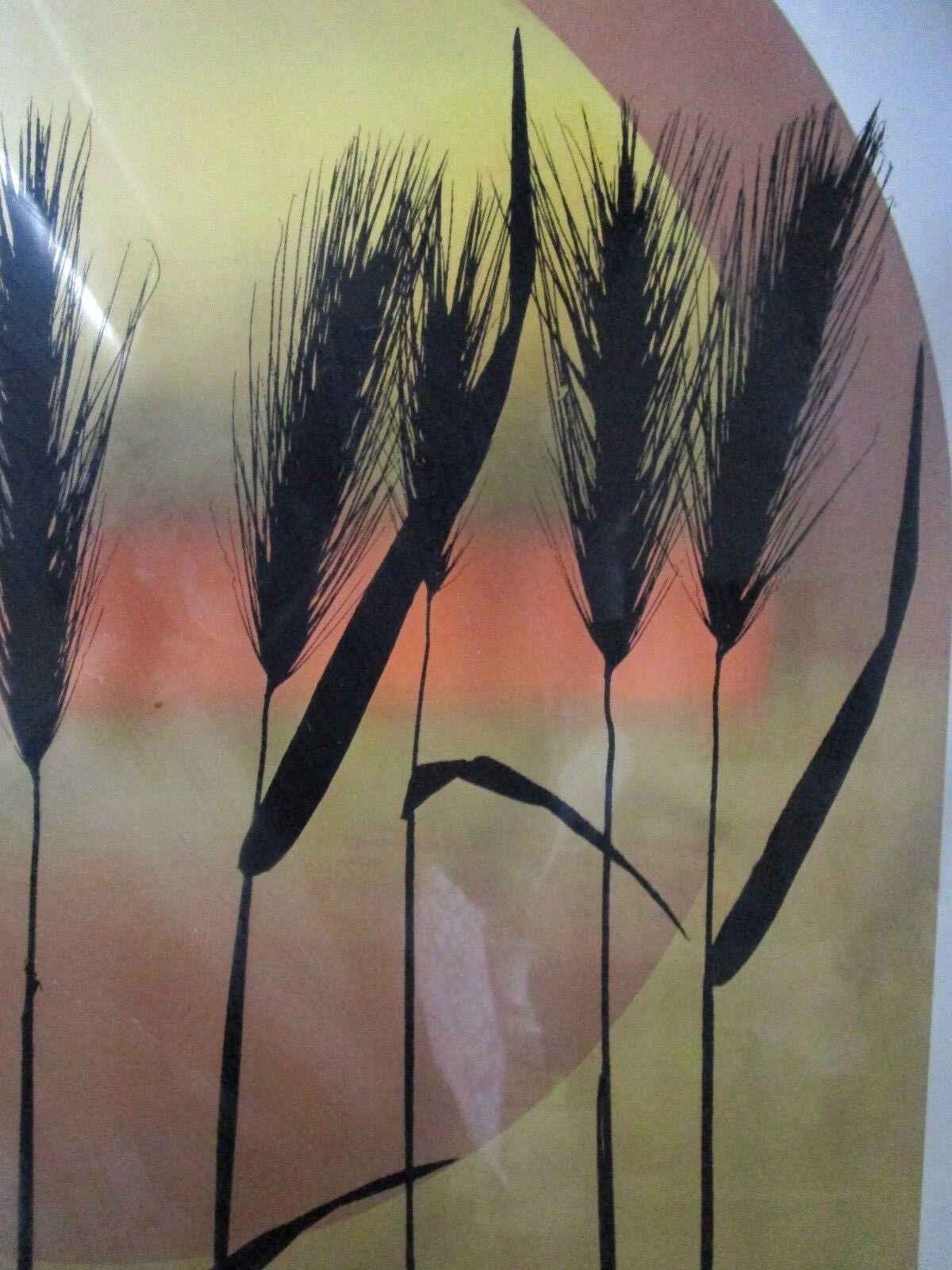 Virgil Thrasher Print on Glass "Wheat" SHADOW BOX SIGNED