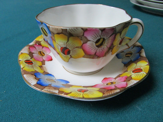 1940s  Vintage teacup & saucer Bone China Taylor Kent Longton England #6404 [81]