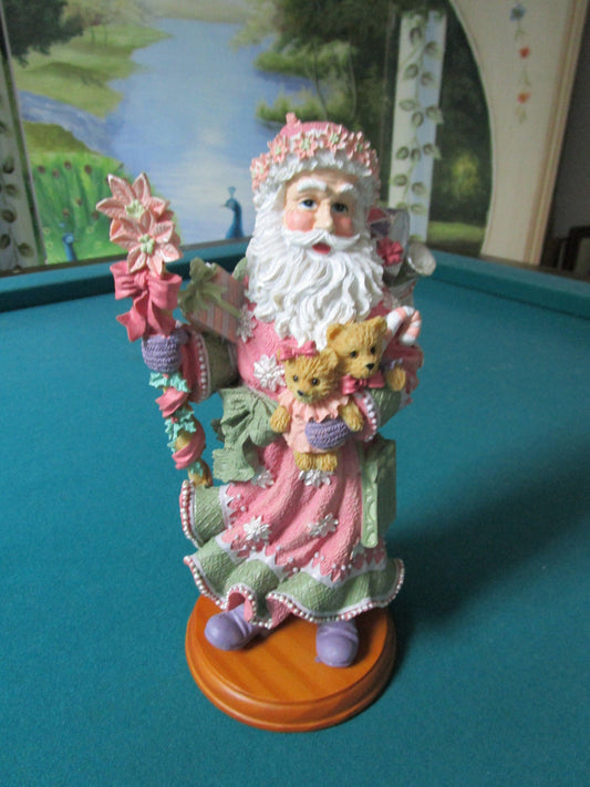 SANTA SCULPTURE FIGURINE  12" BEARS GIFT  ^^^