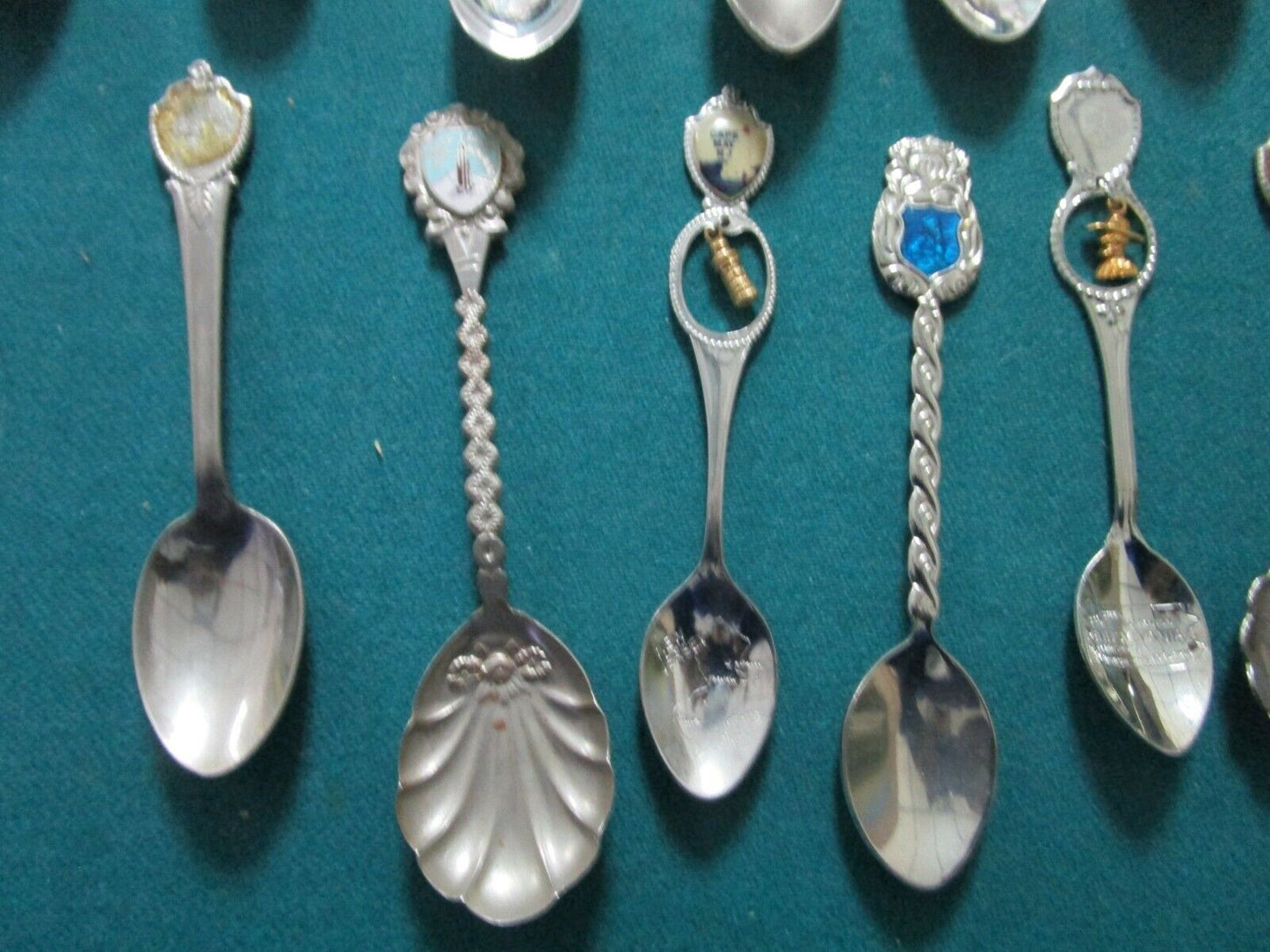 46 SOUVENIR SILVERPLATE  SPOONS USA AND INTERNATIONAL