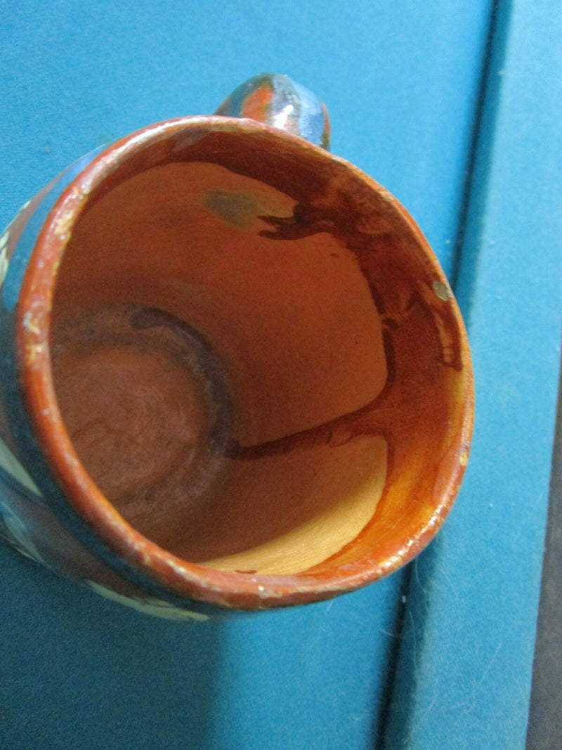 Western Pottery Red Clay Mug Hand Painted Birds 5" ^^^