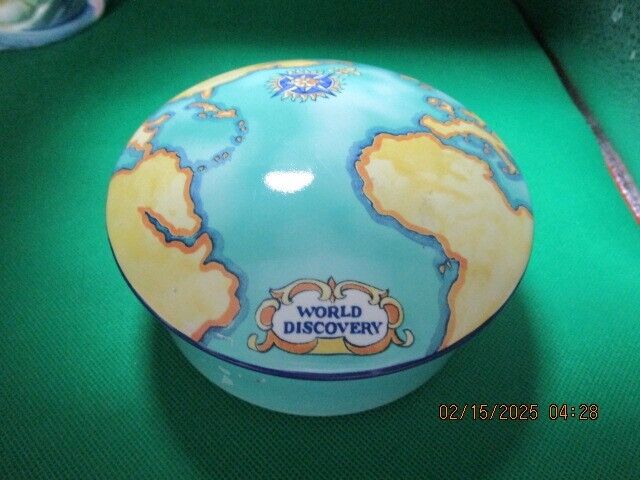 TIFFANY TAUK TRINKET BOX WORLD DISCOVERY 5" [80B]