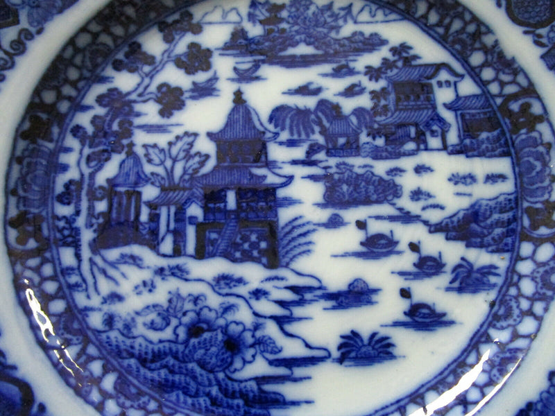 ANTIQUE FLOW BLUE PLATE GENERAL LEE BATTLE OF GETTYSBURG, ORIENTAL  ASHWORTH PIC
