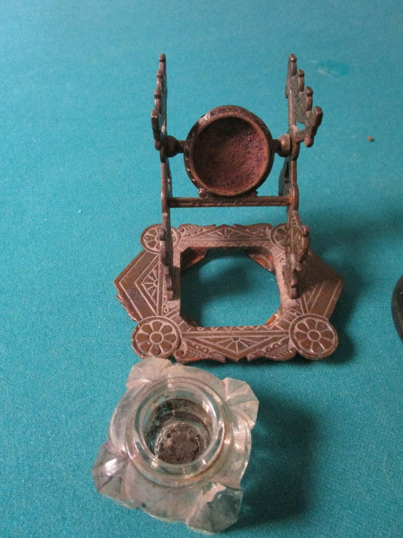 BRASS IRON CHINESE INKWELL, COLEBROOKDALE IRON, CRICKET FIGURINE PICK ONE