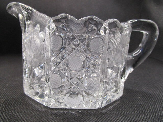 American Brilliant Creamer Crystal Cut Flowers