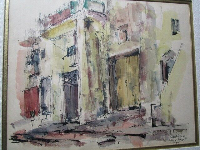 Robert Freiman American Artist Watercolor Original Marina Grande Capri