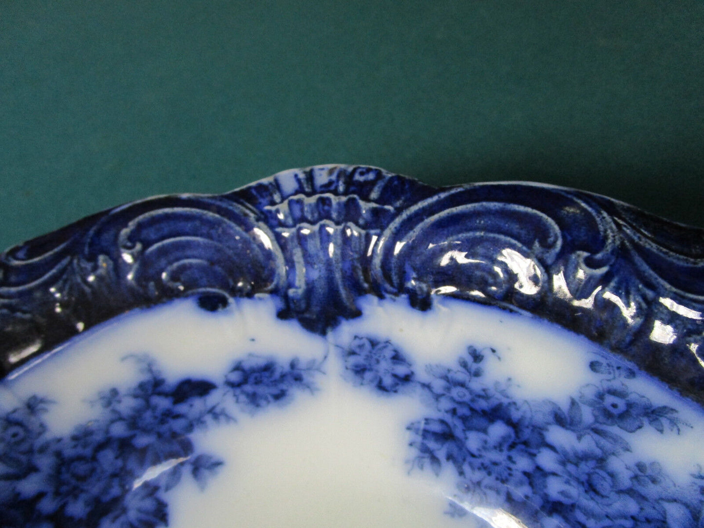 WOOD & SONS BLUE WARE ENGLAND ANTIQUE BOWL PLATTER