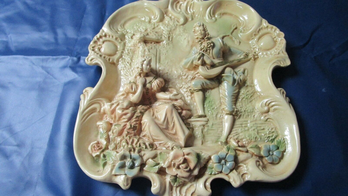 17 X 15" PAIR OF WALL PLAQUES RESIN VICTORIAN WALL DECOR