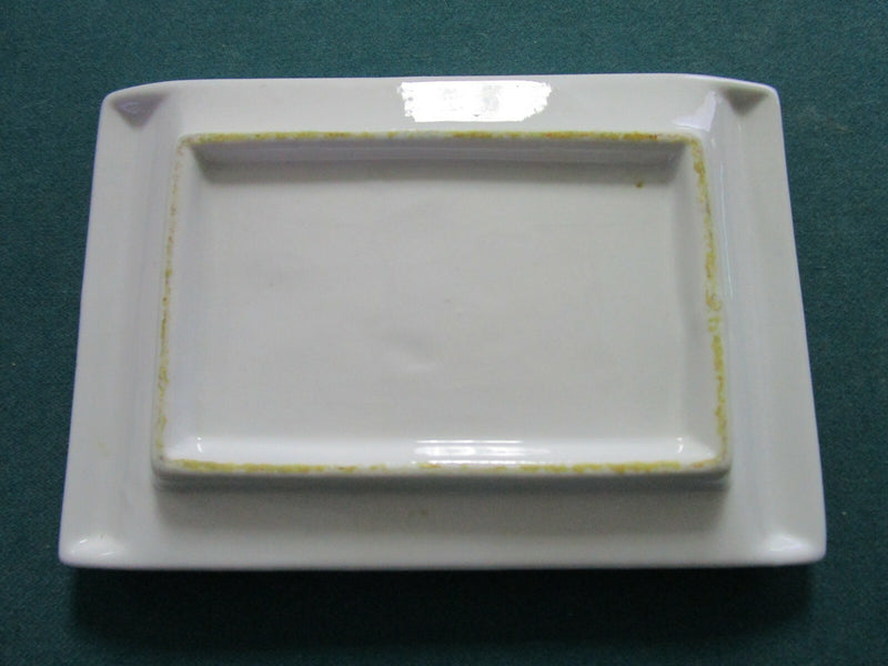 BLUE TRAY JEWELRY DISH VANITY CHINESE 8 1/2 X 6"