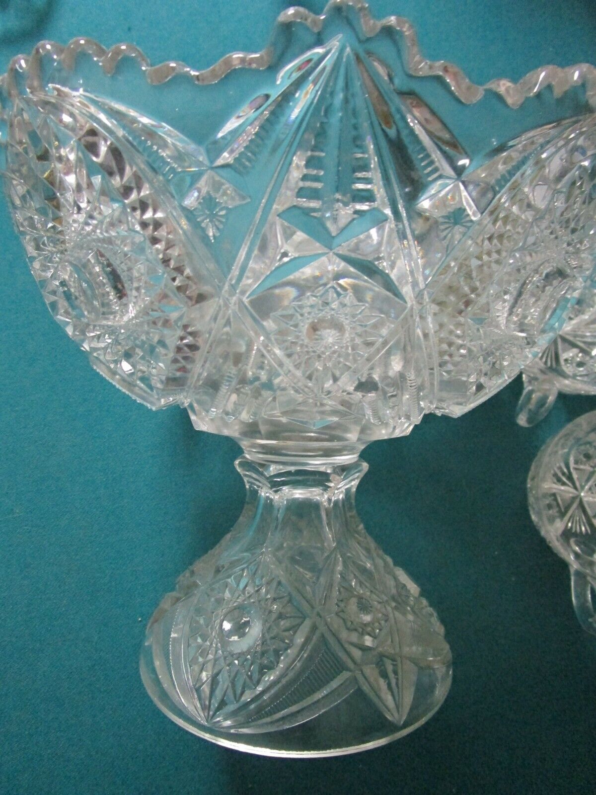 AMERICAN BRILLIANT and PRESSED GLASS - PUNCH BOWL VASE ICE BUCKET  DISH PICK 1