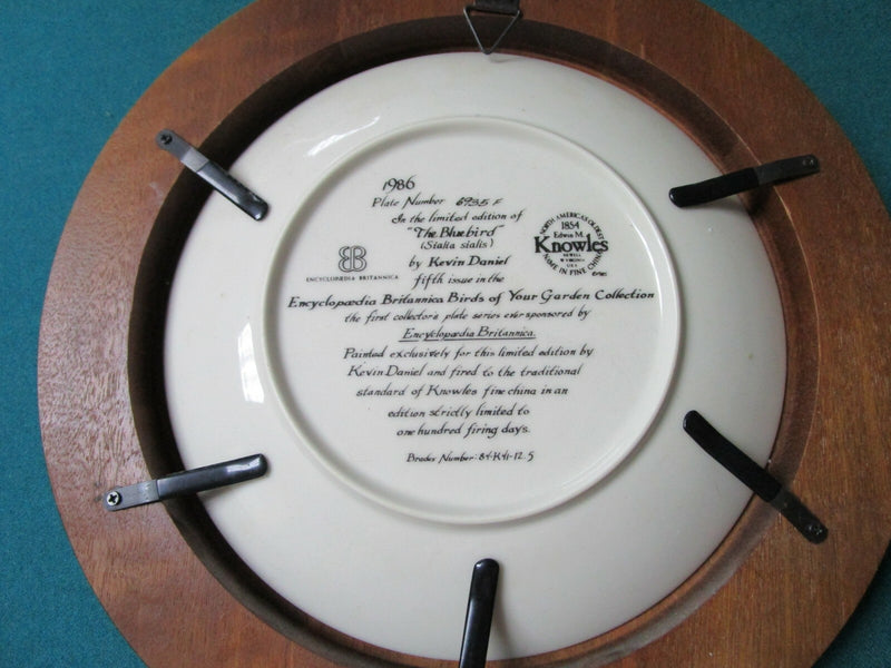 Encyclopaedia Britannica Birds Plates Wooden Frame Blue Birds -Goldfinch Pick1^^