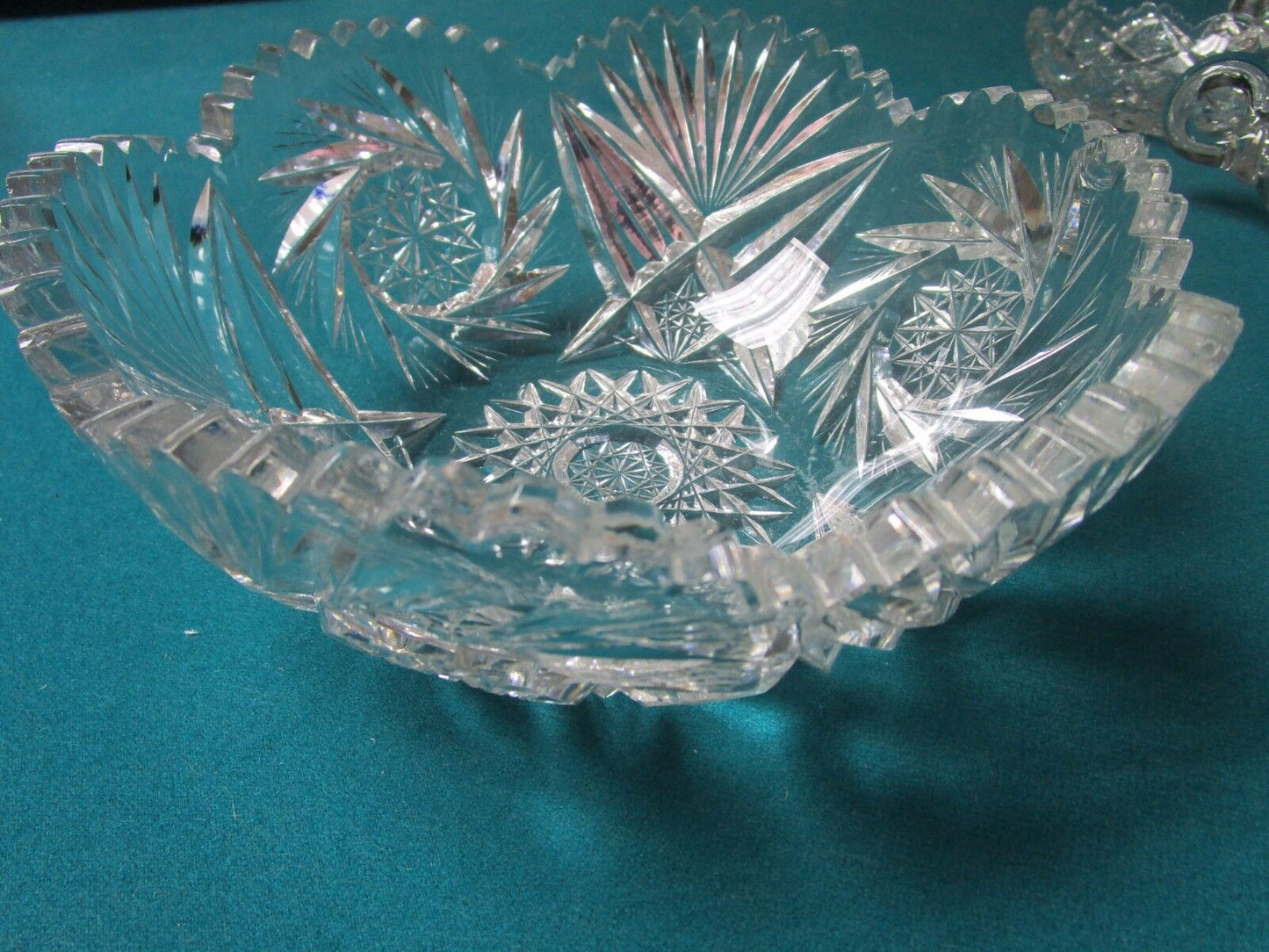 AMERICAN BRILLIANT  ROUND BOWL CRYSTAL CUT 4X9" [*GL1]