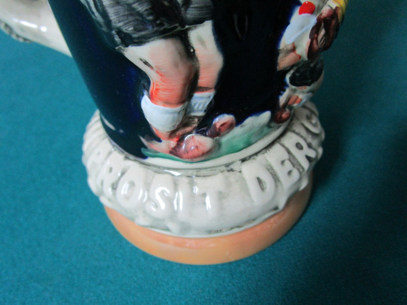 Vintage Original King Beer Stein New Stamped 10" Prosit Person In Handle