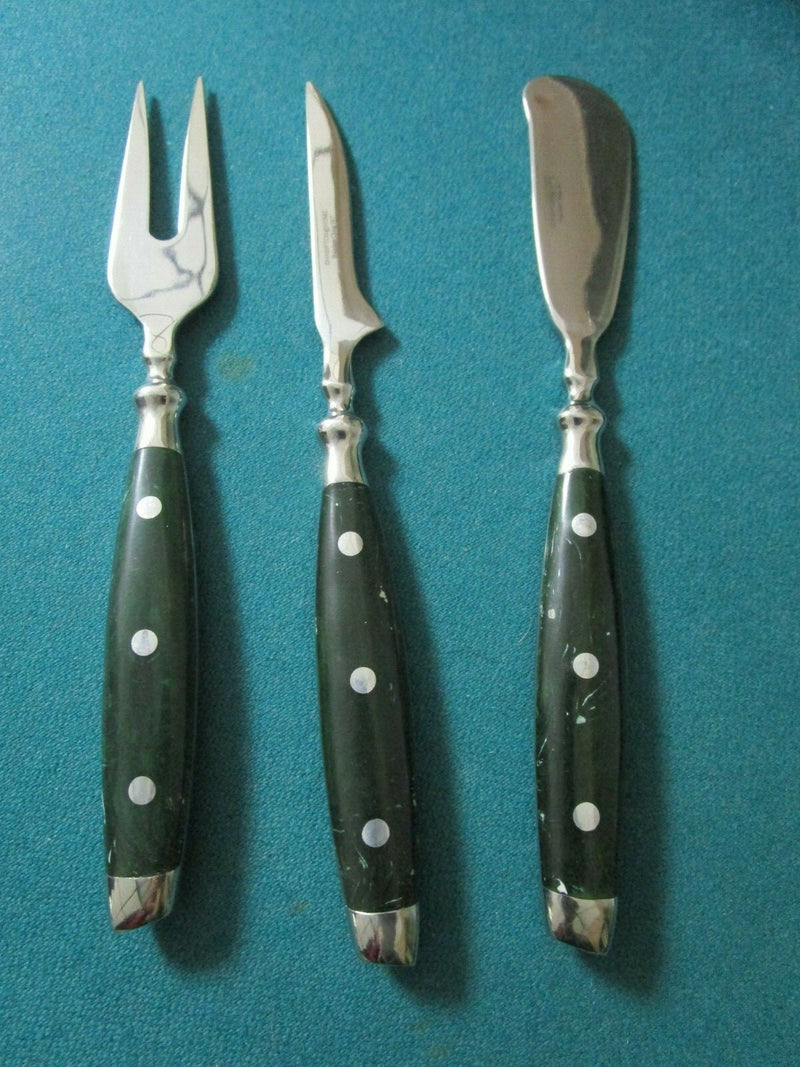 THAILAND FLATWARE BRASS AND WOODEN HANDLE BROWN AND GREEN PICK 1