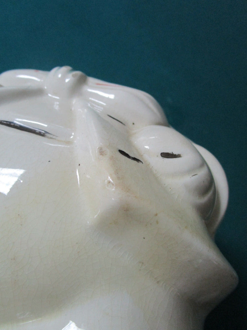 Vintage American Bisque Turnabout Bear Cookie Jar Two Sided Boy&Girl,12" Tall