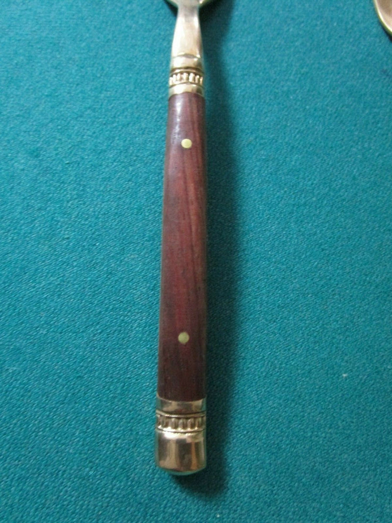 THAILAND FLATWARE BRASS AND WOODEN HANDLE BROWN AND GREEN PICK 1