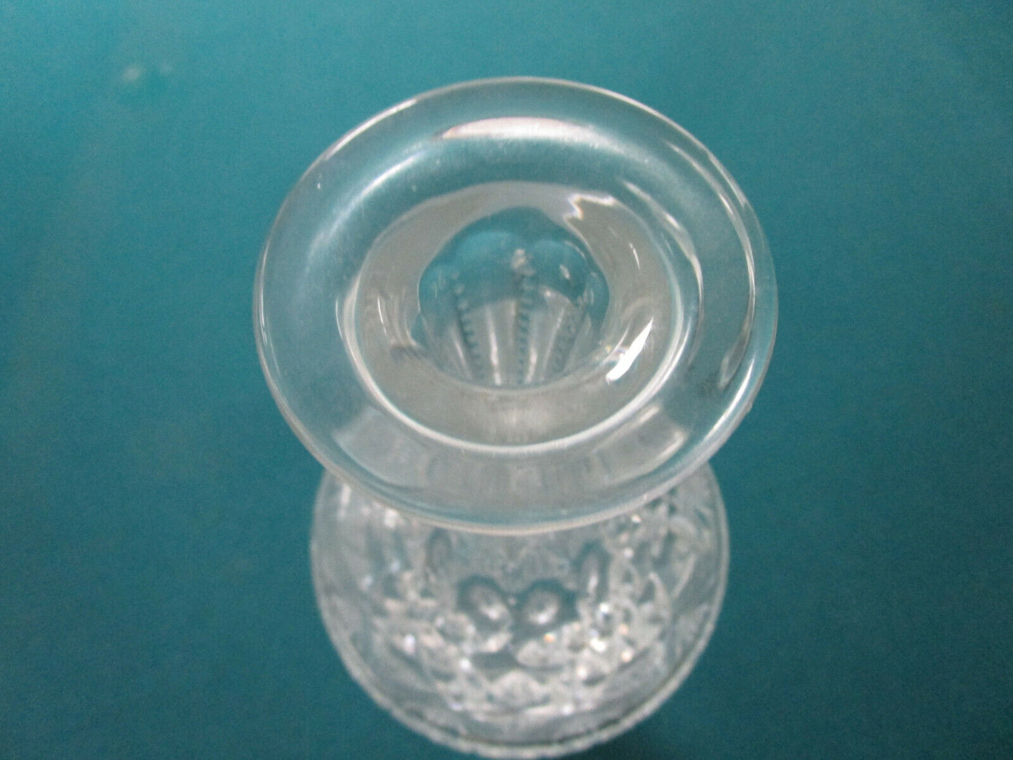 AMERICAN BRILLIANT CLARET DECANTER CUT GLASS with tiny diamond cuts in the edges