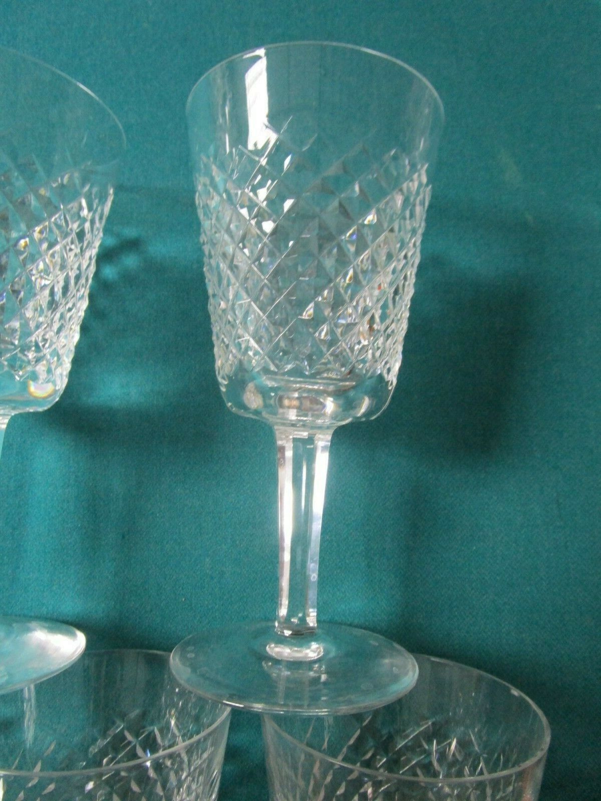 WATERFORD ALANA PATTERN INCISED MARK WINE AND WATER GOBLETS PICK 1 SET