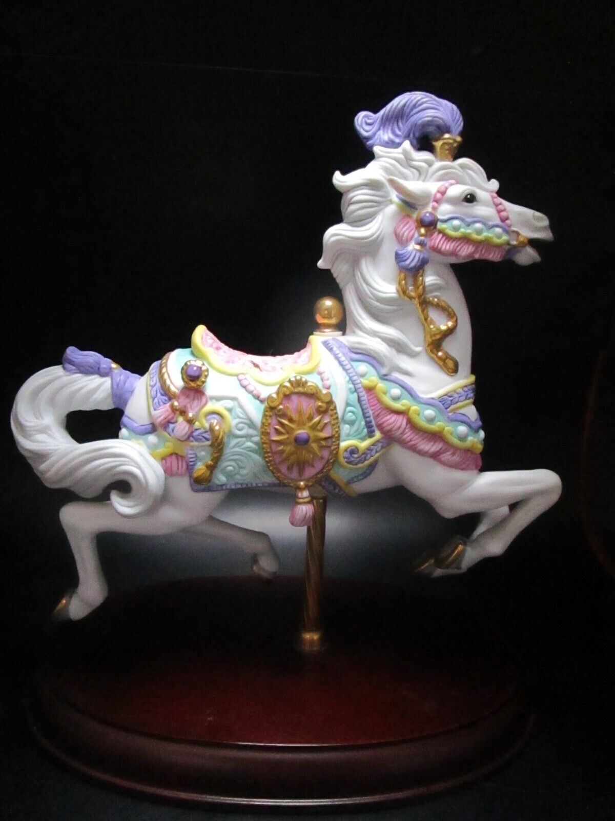 LENOX CAROUSEL HORSE CHRISTMAS PURPLE PLUME