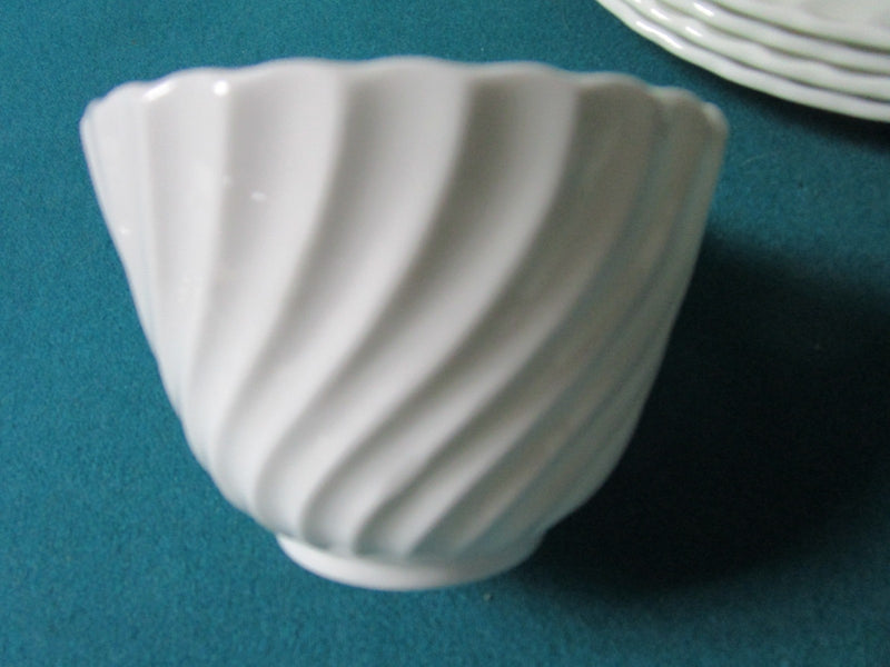 Aynsley England Portland White Ribbed China 3 Cups,Saucers,Plates 9 Pcs